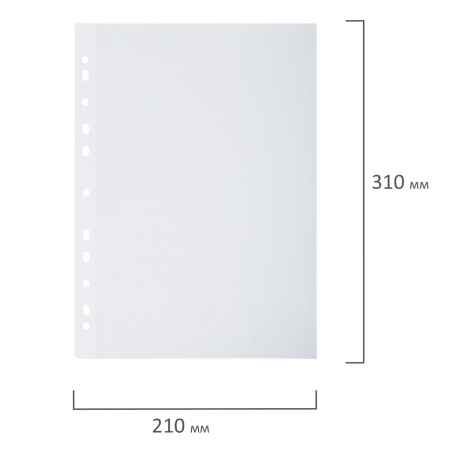 Папки-уголки с перфорацией прозрачные, до 40 листов, ПЛОТНЫЕ 0,18 мм, комплект 10 шт., BRAUBERG, 226827 - Папки-уголки пластиковые