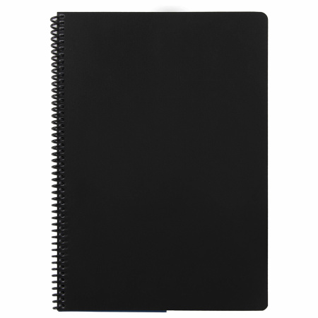 Тетрадь А4, 80 листов, BRAUBERG "Metropolis", спираль пластиковая, клетка, обложка пластик, ЧЕРНЫЙ, 403393 - Тетради формата А4