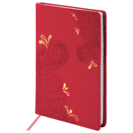 Блокнот А5 (148х218 мм), BRAUBERG "Orient", 128 л., кожзаменитель с тиснением, клетка, ассорти, 125236 - Бизнес-блокноты и бизнес-тетради