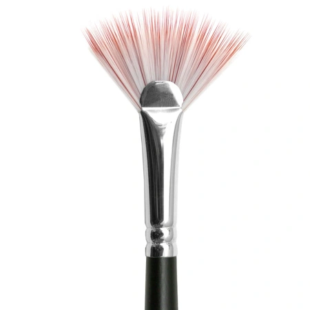 Кисть Roubloff белая и вишневая синтетика веерная с двойной выставкой ворса №5 серия Blur - Кисти художественные из синтетического волоса