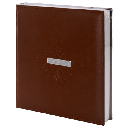 Фотоальбом BRAUBERG "Beta" 20 магнитных листов, 23х28 см, под гладкую кожу, коричневый, 391180 - Фотоальбомы