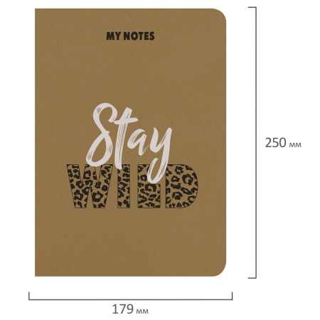 Тетрадь 60 л. в клетку обложка КРАФТ, бежевая бумага 70 г/м2, сшивка, В5 (179х250 мм), СЛОГАН, BRAUBERG, 403810 - Тетради более 60 листов