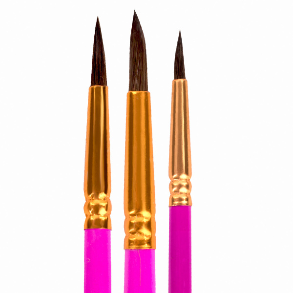 Кисти ЮНЛАНДИЯ, набор 3 шт. (ПОНИ: круглые № 3, 4, 5), блистер с европодвесом, 200885 - Кисти для рисования