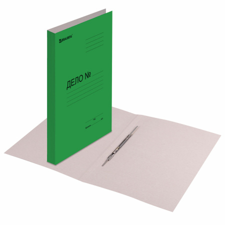 Скоросшиватель картонный мелованный BRAUBERG, гарантированная плотность 360 г/м2, зеленый, до 200 листов, 121519 - Скоросшиватели картонные