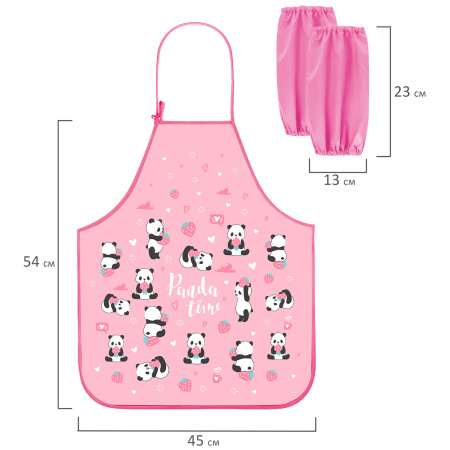 Фартук с нарукавниками для уроков труда ЮНЛАНДИЯ, 45х54 см, "Pandamania", 271648 - Аксессуары для рисования