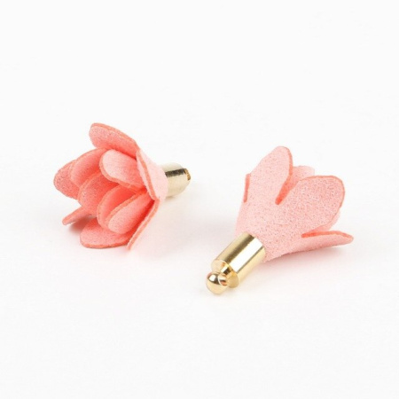 Подвеска из замши розового цвета 2,5 см, 5 шт