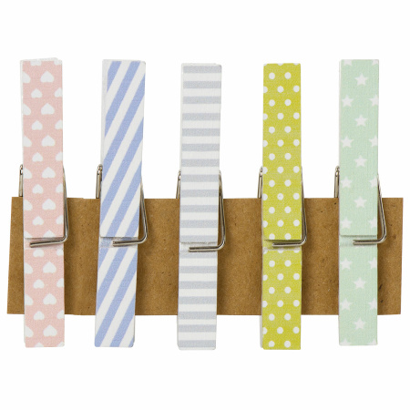 Прищепки декоративные "Пастельные тона", 5 штук, 7,2 см, ассорти, ОСТРОВ СОКРОВИЩ, 662677 - Прищепки для творчества