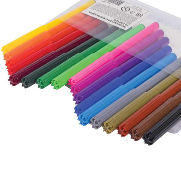 Фломастеры ЮНЛАНДИЯ 18 цветов, "УРОКИ РИСОВАНИЯ", вентилируемый колпачок, ПВХ, 151417 - Фломастеры классические