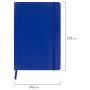 Блокнот А5 (148x218 мм), BRAUBERG "Metropolis Ultra", под кожу, 80 л., резинка, клетка, синий, 111017 - Бизнес-блокноты и бизнес-тетради