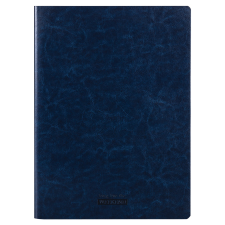 Тетрадь 60 л. в клетку обложка гладкий кожзам, сшивка, А4 (210х297мм), ТЕМНО-СИНИЙ, BRAUBERG VIVA, 403906 - Тетради формата А4