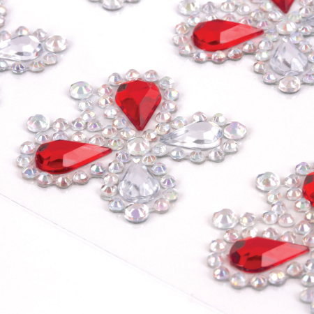 Стразы самоклеящиеся "Бабочки", 25 мм, 8 штук, на подложке, ОСТРОВ СОКРОВИЩ, 661578 - Стразы для творчества