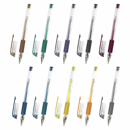 Ручки гелевые с грипом НАБОР 50 ЦВЕТОВ, линия письма 0,5 мм, BRAUBERG KIDS, 143822 - Наборы гелевых ручек