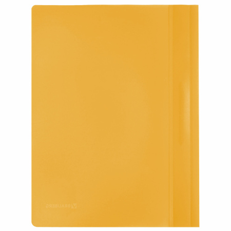 Скоросшиватель пластиковый BRAUBERG, А4, 130/180 мкм, желтый, 228671 - Папки-скоросшиватели мягкие