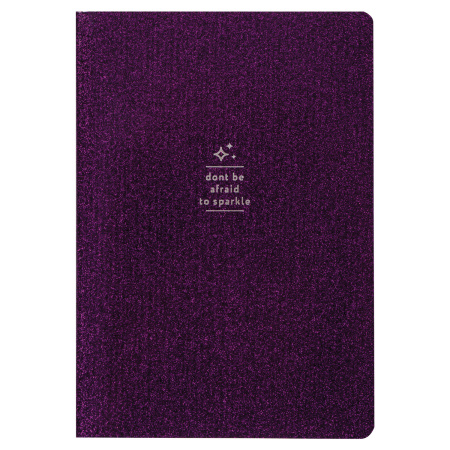 Тетрадь 48 л. в точку обложка кожзам с блестками, сшивка, A5 (147х210мм), СИРЕНЕВЫЙ, BRAUBERG SPARKLE, 403856 - Тетради 40-48 листов