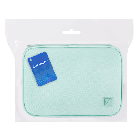 Пенал-косметичка BRAUBERG БОЛЬШОЙ, 1 отделение, 1 откидная планка, ткань, 21x15x6 см, "Mint", 270705 - Пеналы мягкие