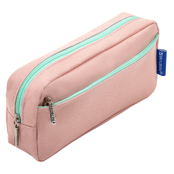 Пенал мягкий BRAUBERG, 2 отделения, ассорти 5 цветов, "Pastel", 21х9,5х5 см, дисплей, 271579 - Пеналы мягкие