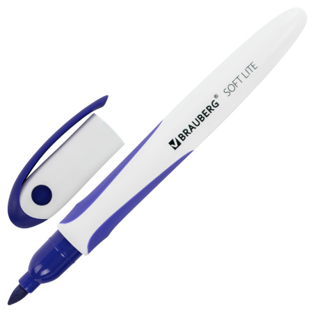 Маркеры стираемые для белой доски НАБОР 4 ЦВЕТА, BRAUBERG "SOFT LITE", 3 мм, резиновая вставка, 152107 - Маркеры для досок