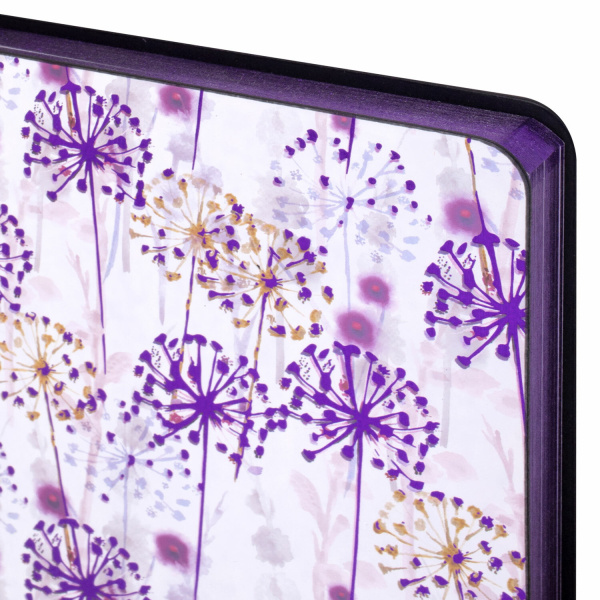 Ежедневник недатированный B6 (127х186 мм), BRAUBERG VISTA, под кожу, гибкий, срез фольга, 136 л., "Spring meadow", 112111 - Ежедневники с покрытием "под кожу и ткань"