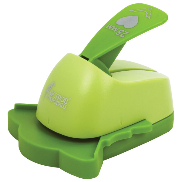 Дырокол фигурный угловой "Сердце", диаметр вырезной фигуры 25 мм, ОСТРОВ СОКРОВИЩ, 227175 - Дыроколы фигурные для творчества