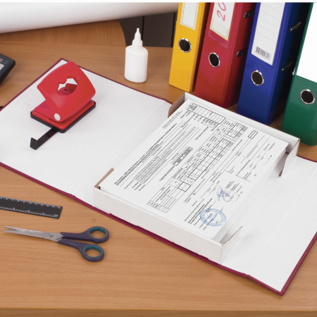 Короб архивный А4 (240х330 мм), 70 мм, 2 завязки, бумвинил, до 600 листов, бордовый, BRAUBERG, 122036 - Короба архивные