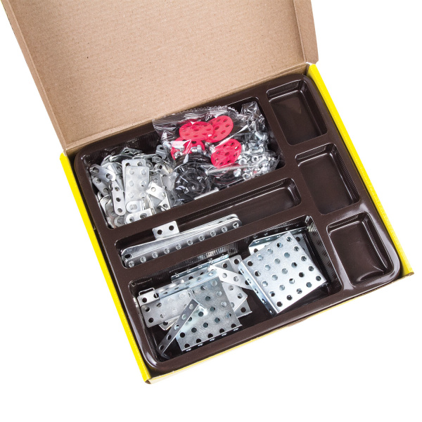 Конструктор металлический ЮНЛАНДИЯ "Для уроков труда №1", развивающий, 206 элементов, 104679 - Конструкторы