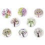 Пуговицы декоративные "Деревце", дерево, 20 мм, 18 шт., ассорти, ОСТРОВ СОКРОВИЩ, 661418 - Пуговицы для творчества