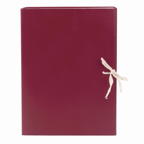 Короб архивный А4 (240х330 мм), 100 мм, 2 завязки, бумвинил, до 900 листов, бордовый, BRAUBERG, 122805 - Короба архивные