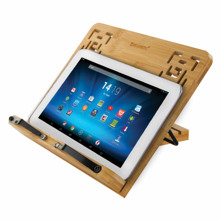 Подставка для книг и планшетов бамбуковая резная BRAUBERG, 28х20 см, регулируемый угол, 237897 - Подставки для книг