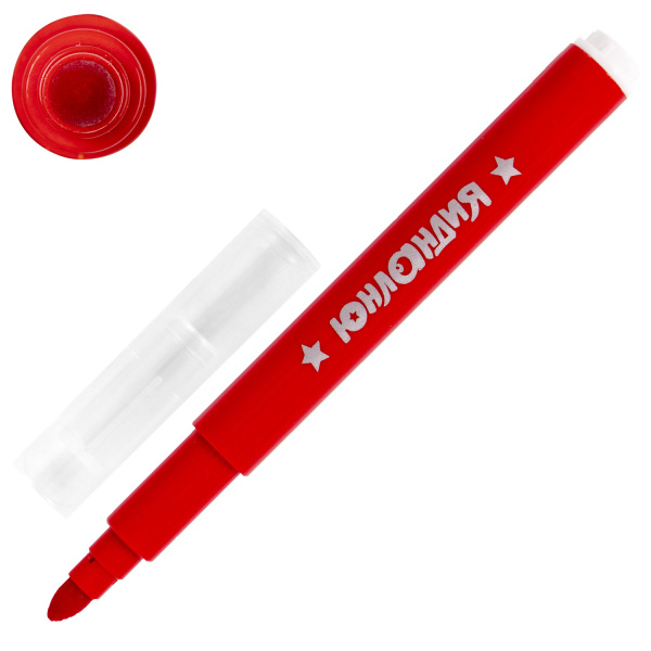 Фломастеры стираемые ЮНЛАНДИЯ "ЮНЫЙ ВОЛШЕБНИК", 7 цветов+1 стиратель, ударопрочный наконечник, вентилируемый колпачок, картон, 151651 - Фломастеры классические