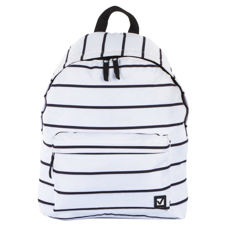 Рюкзак BRAUBERG, универсальный, сити-формат, белый в полоску, 20 литров, 41х32х14 см, 228846 - Рюкзаки городские для старшеклассников и студентов