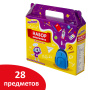 Набор школьных принадлежностей в подарочной коробке ЮНЛАНДИЯ "К ШКОЛЕ ГОТОВ", 28 предметов, 880120 - Наборы первоклассников