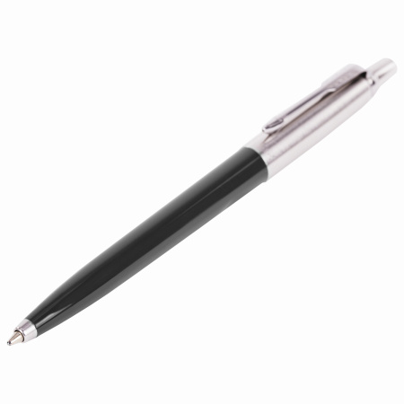 Ручка шариковая PARKER "Jotter Plastic CT", корпус черный, детали из нержавеющей стали, синяя, R0033010 - Ручки шариковые подарочные