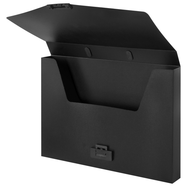 Портфель пластиковый STAFF А4 (320х225х36 мм), без отделений, черный, 229241 - Портфели пластиковые