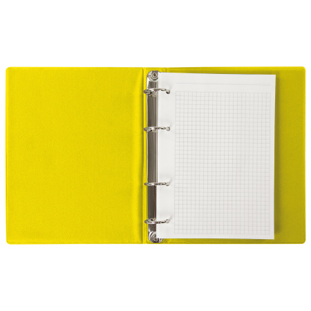 Тетрадь на кольцах А5 (180х220 мм), 80 листов, обложка ПВХ, клетка, BRAUBERG, желтый, 403912 - Тетради на кольцах и сменные блоки к ним