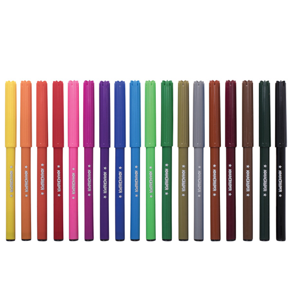 Фломастеры ЮНЛАНДИЯ 18 цветов, "ЭКЗОТИКА", вентилируемый колпачок, картон, 151422 - Фломастеры классические