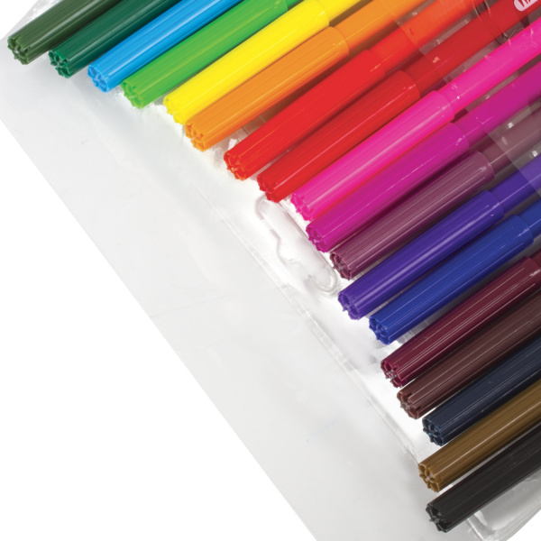 Фломастеры ПИФАГОР "Веселая такса", 18 цветов, вентилируемый колпачок, 151398 - Фломастеры классические