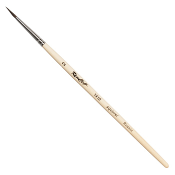 Кисть белка Roubloff № 2 круглая, короткая ручка, серия 1410