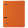 Тетрадь на кольцах А5 (180х220 мм), 120 листов, под кожу, клетка, BRAUBERG "Joy", оранжевый/светло-оранжевый, 129992 - Тетради на кольцах и сменные блоки к ним