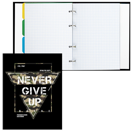 Тетрадь на кольцах А5 (175х215 мм), 120 листов, твердый картон, клетка, с разделителями, BRAUBERG, Credo, 404088 - Тетради на кольцах и сменные блоки к ним