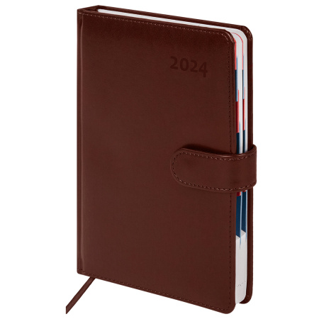 Ежедневник датированный 2024 А5 148х218 мм GALANT "Ritter", под кожу, коричневый, 114763 - Ежедневники с покрытием "под кожу и ткань"