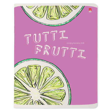Тетрадь А5 96 л. АЛЬТ скоба, клетка, гибридный лак, "Fresh & Fruity" (5 видов), 7-96-1159 - Тетради более 60 листов