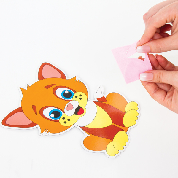 Набор для творчества "Аппликация из фетра", "Котёнок", основа 20х15 см, ЮНЛАНДИЯ, 662390 - Создание аппликаций