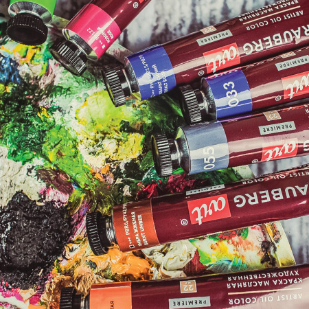 Краски масляные художественные НАБОР "PREMIERE 36 штук 32 цвета!", в тубах 22 мл, BRAUBERG ART, 192009 - Масляные краски художественные в наборах