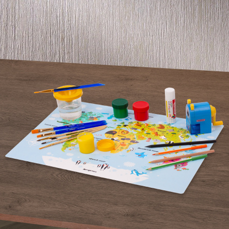 Настольное покрытие ПИФАГОР, А3+, пластик, 46x33 см, "Map", 270403 - Коврики настольные детские