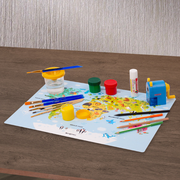 Настольное покрытие ПИФАГОР, А3+, пластик, 46x33 см, "Map", 270403 - Коврики настольные детские