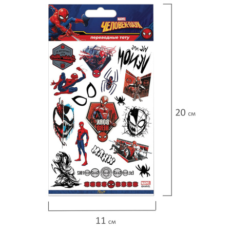 Наклейки-тату переводные АССОРТИ, ЦВЕТНЫЕ, 11х20 см, PRIORITY - Наклейки