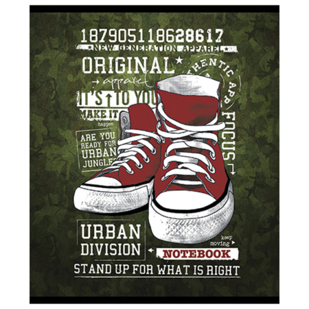 Тетрадь А5, 48 л., ПЗБМ, скоба, клетка, Soft Touch, конгрев, выборочный лак, "Урбан Дивижн" (5 видов), 029432 - Тетради 40-48 листов