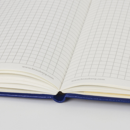 Блокнот МАЛЫЙ (100x150 мм) А6, BRAUBERG "Metropolis Special", под кожу, 80 л., клетка, синий, 111580 - Бизнес-блокноты и бизнес-тетради