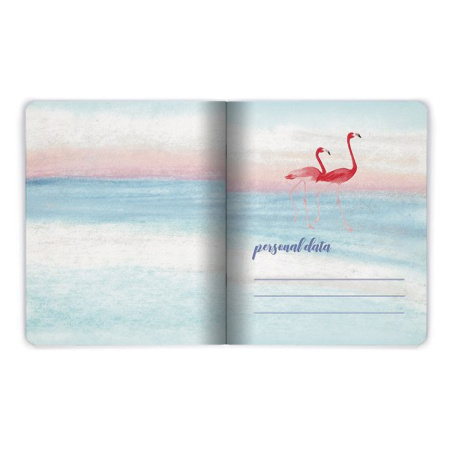 Тетрадь А5 48 л. АЛЬТ скоба, клетка, Soft Touch, фольга, "ФЛАМИНГО" (5 видов), 7-48-730 - Тетради 40-48 листов