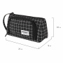 Пенал-косметичка BRAUBERG с ручкой, 1 откидная планка, полиэстер, 22x10х8 см, "Checkered black", 271559 - Пеналы мягкие